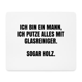 Mäner putzen mit Glasreiniger - Mousepad (Querformat) - Weiß - Vorne