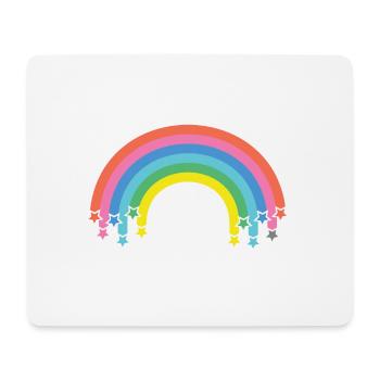 Regenbogen mit Sternen - Mousepad (Querformat) - Weiß - Vorne
