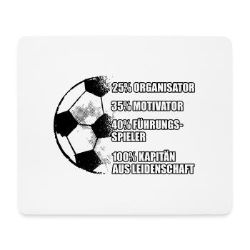 Mannschaftskapitän Spruch Kapitänsbinde Fußball - Mousepad (Querformat) - Weiß - Vorne