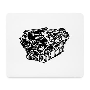 Cylindre de voiture Bloc moteur Ventilateur de cylindrée - Tapis de souris (format paysage) - blanc - Devant