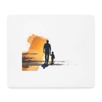 Vater und Kind Hand in Hand als Sillhütte - Mousepad (Querformat) - Weiß - Vorne