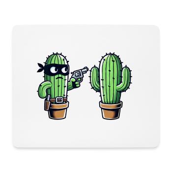 Raid drôle de cactus dans le Far West - Tapis de souris (format paysage) - blanc - Devant