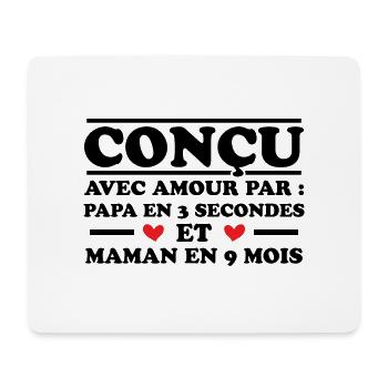 Conçu avec amour par papa et maman en 9 mois - Tapis de souris (format paysage) - blanc - Devant