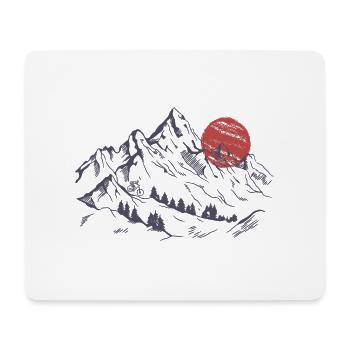Crimson Sunset Over Silent Peaks - Mouse Pad (horizontal) - white - Front