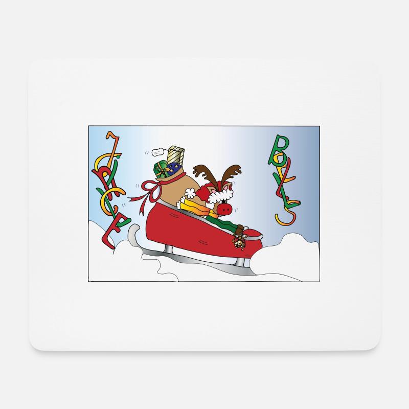 Jingle Bells Rudolph - Mousepad (Querformat) - Weiß