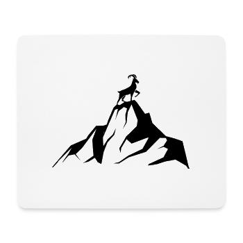 Chèvre - Montagne - (9) - Tapis de souris (format paysage) - blanc - Devant