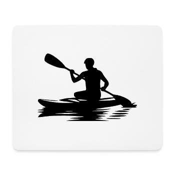 Paddel Wanderung mit Kayak Boot auf See und Fluss - Mousepad (Querformat) - Weiß - Vorne