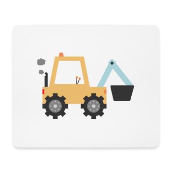 Gelber Bagger - Mousepad (Querformat) - Weiß - Vorne