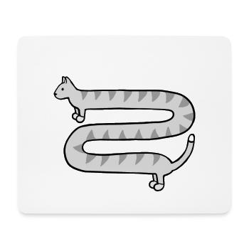 Niedliche lange grau getigerte Katze - Mousepad (Querformat) - Weiß - Vorne