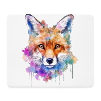 Ein farbenfroher Fuchs im Watercolor Style - Mousepad (Querformat) - Weiß - Vorne