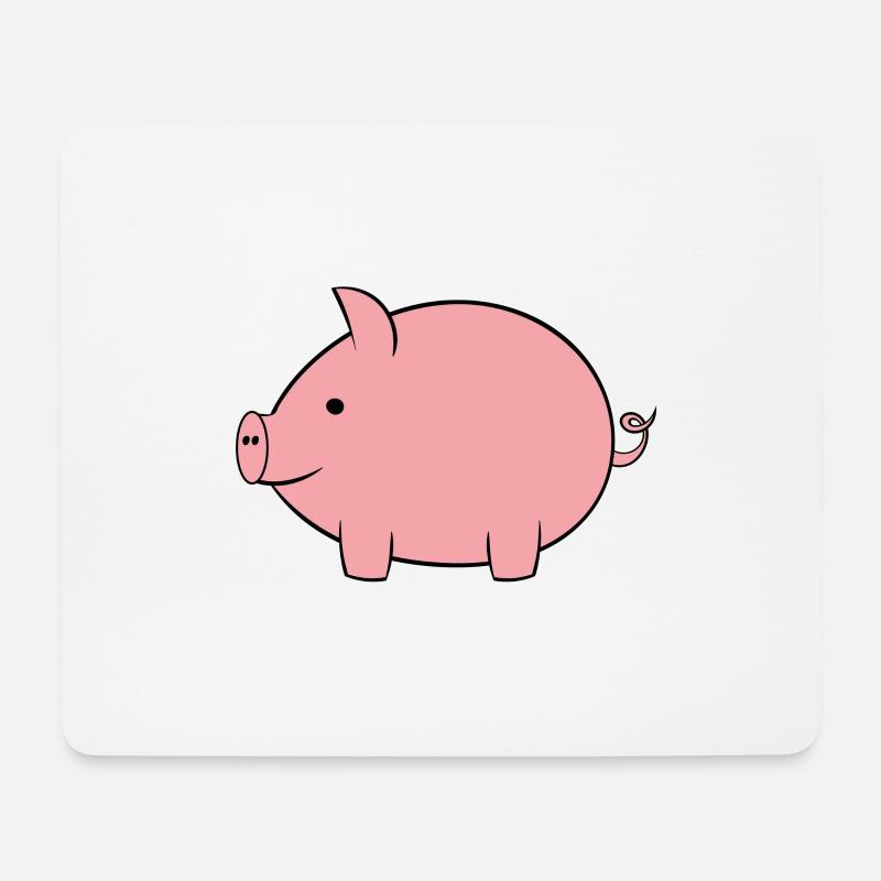Schwein - Mousepad (Querformat) - Weiß