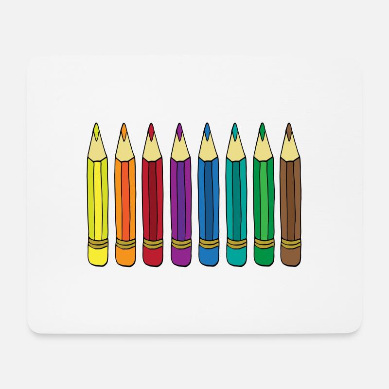 Buntstifte - Mousepad (Querformat) - Weiß