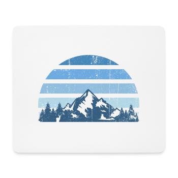 Layered Mountain Sunset Silhouette - Mouse Pad (horizontal) - white - Front