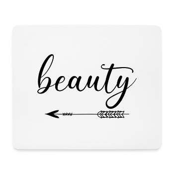 Beast Beauty Biest Beauty sort partenaire amour - Tapis de souris (format paysage) - blanc - Devant