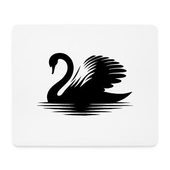 Elegante Schwan Silhouette schönes Portrait - Mousepad (Querformat) - Weiß - Vorne