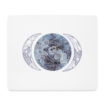 Phases de la lune - Tapis de souris (format paysage) - blanc - Devant