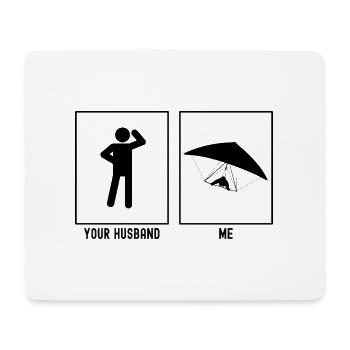 Her Husband - Me - Paragliding Front Vector - Mouse Pad (horizontal) - white - Front