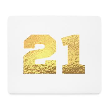 Nummer 21 Gold Glitter - 21. Jubiläum - Mousepad (Querformat) - Weiß - Vorne