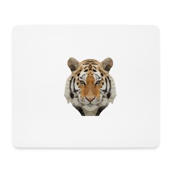 Low Poly Tiger - Mousepad (Querformat) - Weiß - Vorne