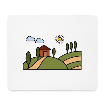 Toskana Landschaft - Mousepad (Querformat) - Weiß - Vorne