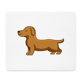 Hund Dackel - Mousepad (Querformat) - Weiß - Vorne