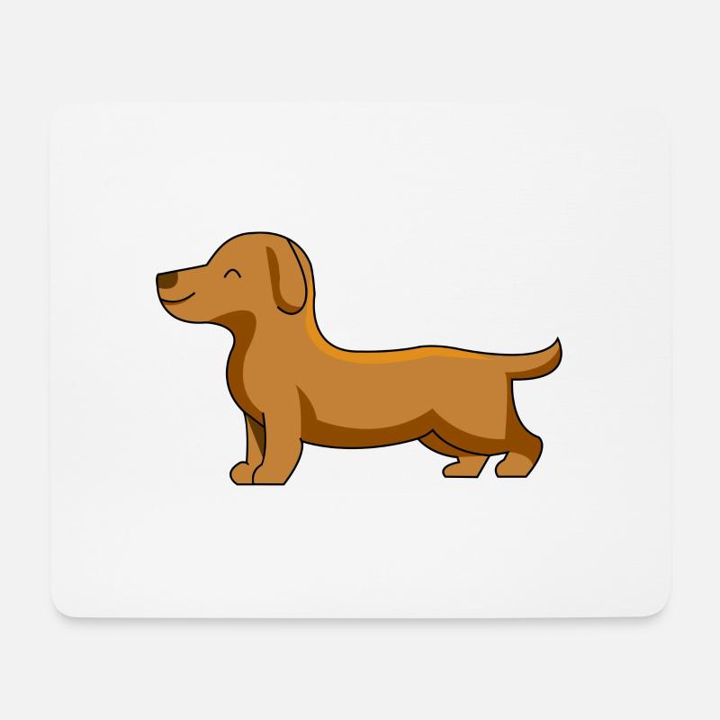 Hund Dackel - Mousepad (Querformat) - Weiß
