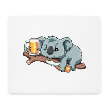 Lustiger Koala trinkt Bier - Mousepad (Querformat) - Weiß - Vorne