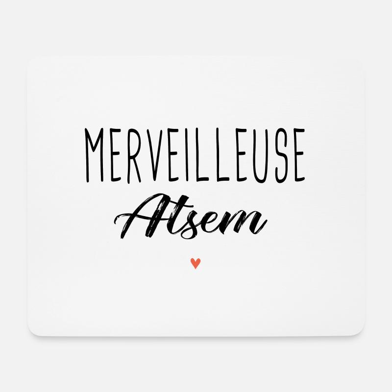 Atsem Merveilleuse atsem cadeau nounou nourice - Tapis de souris (format paysage) - blanc