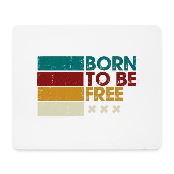 Born to Be Free Gestreiftes Logo - Mousepad (Querformat) - Weiß - Vorne