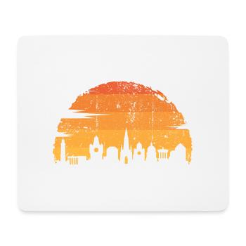 Goldener Sonnenuntergang Stadtbild Silhouette - Mousepad (Querformat) - Weiß - Vorne