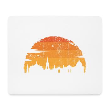 Sonnenuntergang Skyline Silhouette - Mousepad (Querformat) - Weiß - Vorne