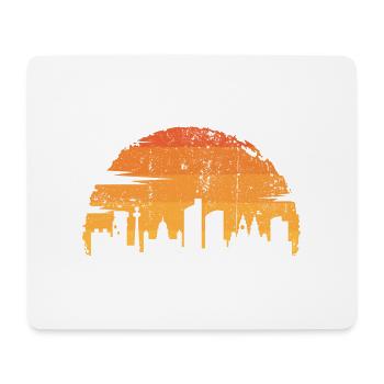 Sunset City Skyline Silhouette - Mousepad (Querformat) - Weiß - Vorne