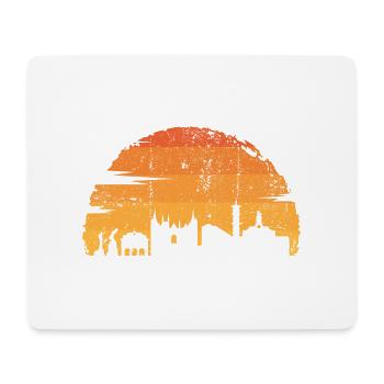Sonnenuntergang Skyline Silhouette - Mousepad (Querformat) - Weiß - Vorne