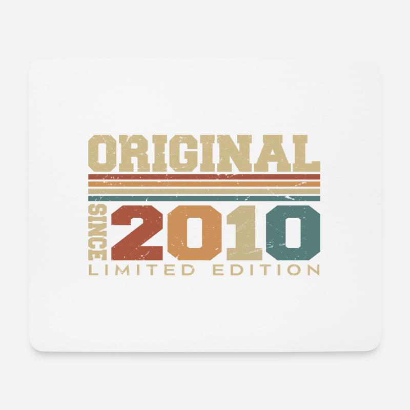Original 2010 Retro-Geschenk 14. Jahrestag 2010 - Mousepad (Querformat) - Weiß