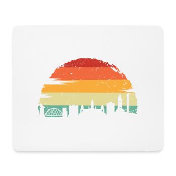 Retro Sunset Skyline Cityscape - Mouse Pad (horizontal) - white - Front