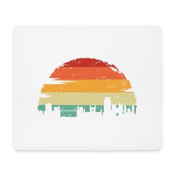 Sonnenuntergang Skyline Silhouette - Mousepad (Querformat) - Weiß - Vorne