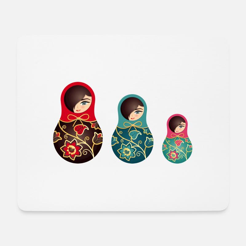Matroschka Trio Helena - Mousepad (Querformat) - Weiß