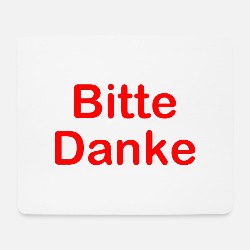 Spruch Bitte Danke Rot - Mousepad (Querformat) - Weiß