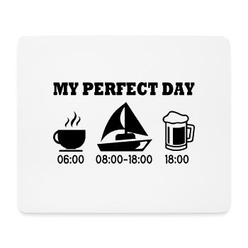 Mein perfekter Tag Kaffee und Bier Segelboot - Mousepad (Querformat) - Weiß - Vorne