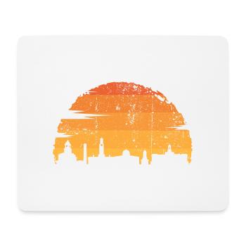 Sonnenuntergang Skyline Silhouette - Mousepad (Querformat) - Weiß - Vorne