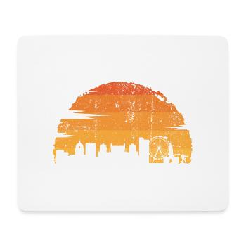 Silhouette d’horizon du coucher de soleil - Tapis de souris (format paysage) - blanc - Devant