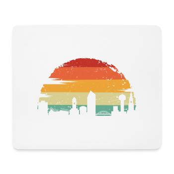 Sunset City Regenbogen-Silhouette - Mousepad (Querformat) - Weiß - Vorne