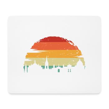 Sunset Skyline Silhouette - Mouse Pad (horizontal) - white - Front