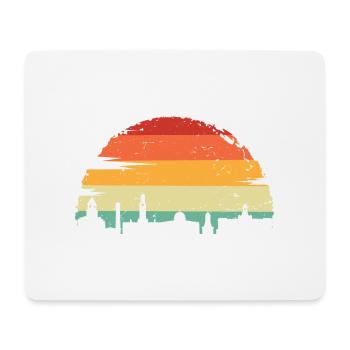 Lebendige Skyline bei Sonnenuntergang - Mousepad (Querformat) - Weiß - Vorne