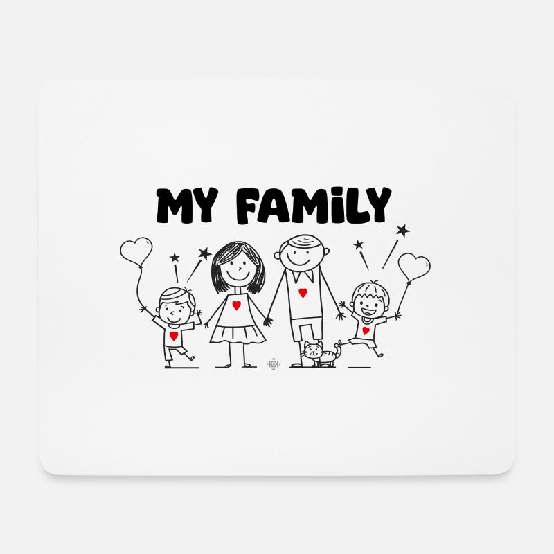 Mein Familiengeschenk Papa Mama 2 Jungen Katze - Mousepad (Querformat) - Weiß