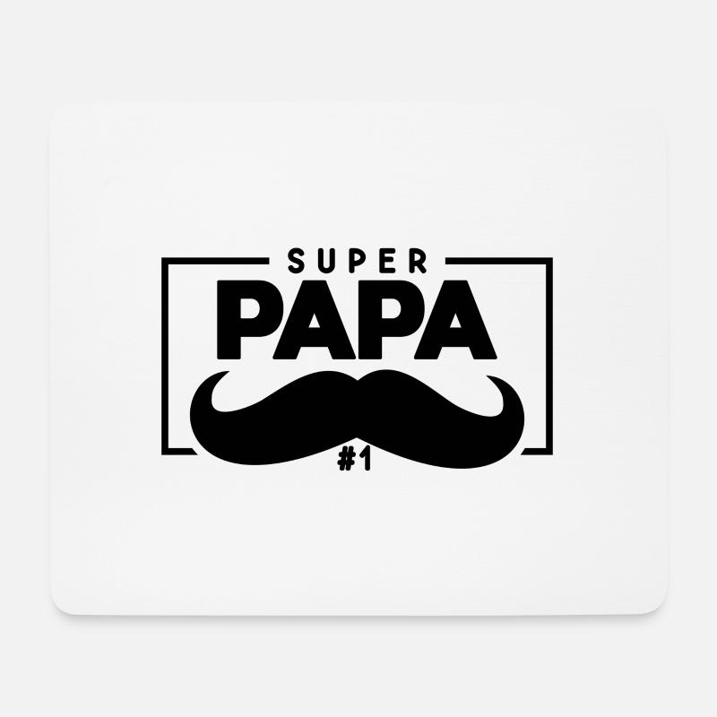 SUPERPAPA Father's Day mustache - Mouse Pad (horizontal) - white