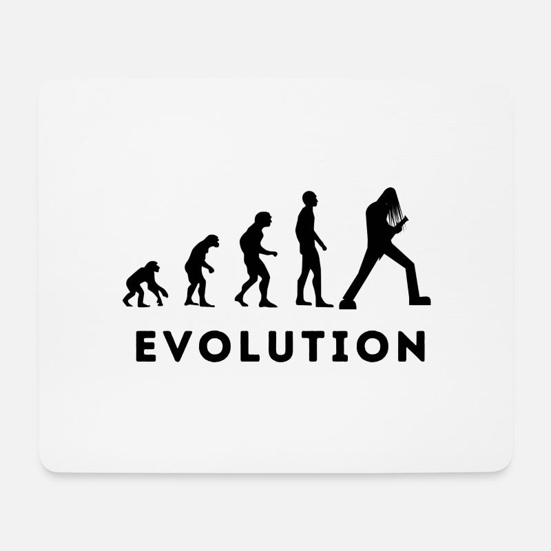 T-Shirt Evolution Heavy Metal Humor Geschenk Gitarre - Mousepad (Querformat) - Weiß
