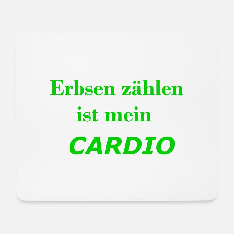 Erbsen zählen ist mein Cardio Shirt Geschenk - Mousepad (Querformat) - Weiß