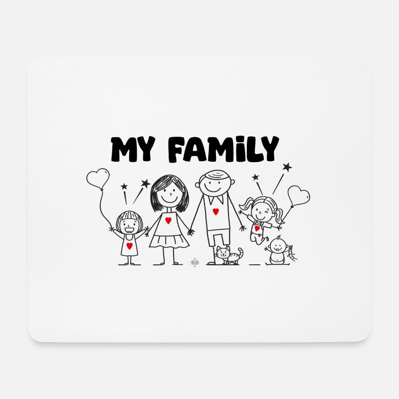 Mein Familiengeschenk Papa Mama 3 Mädchen - Mousepad (Querformat) - Weiß