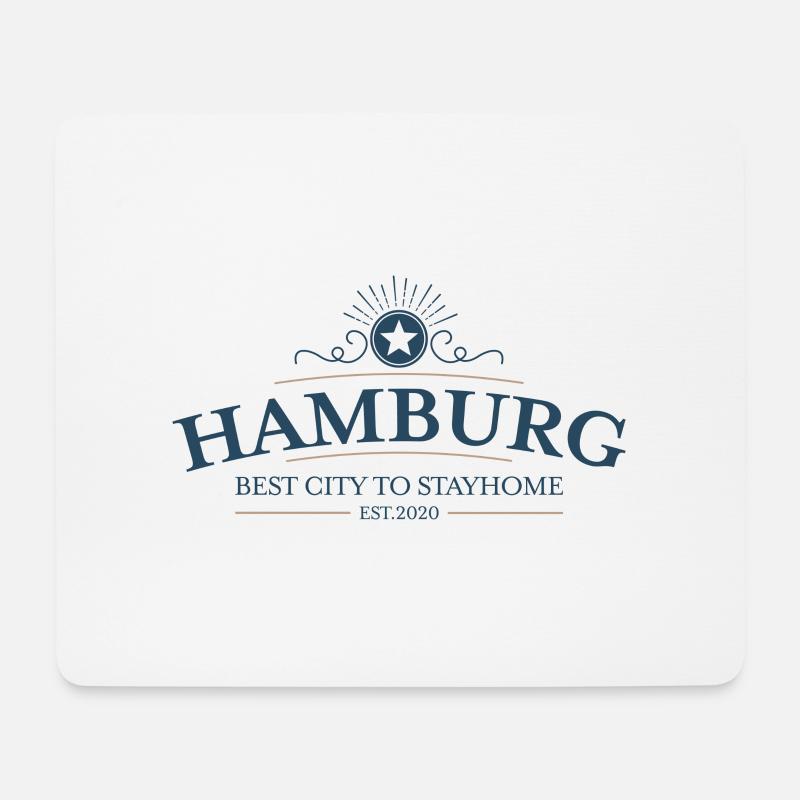 Hamburg - Mousepad (Querformat) - Weiß
